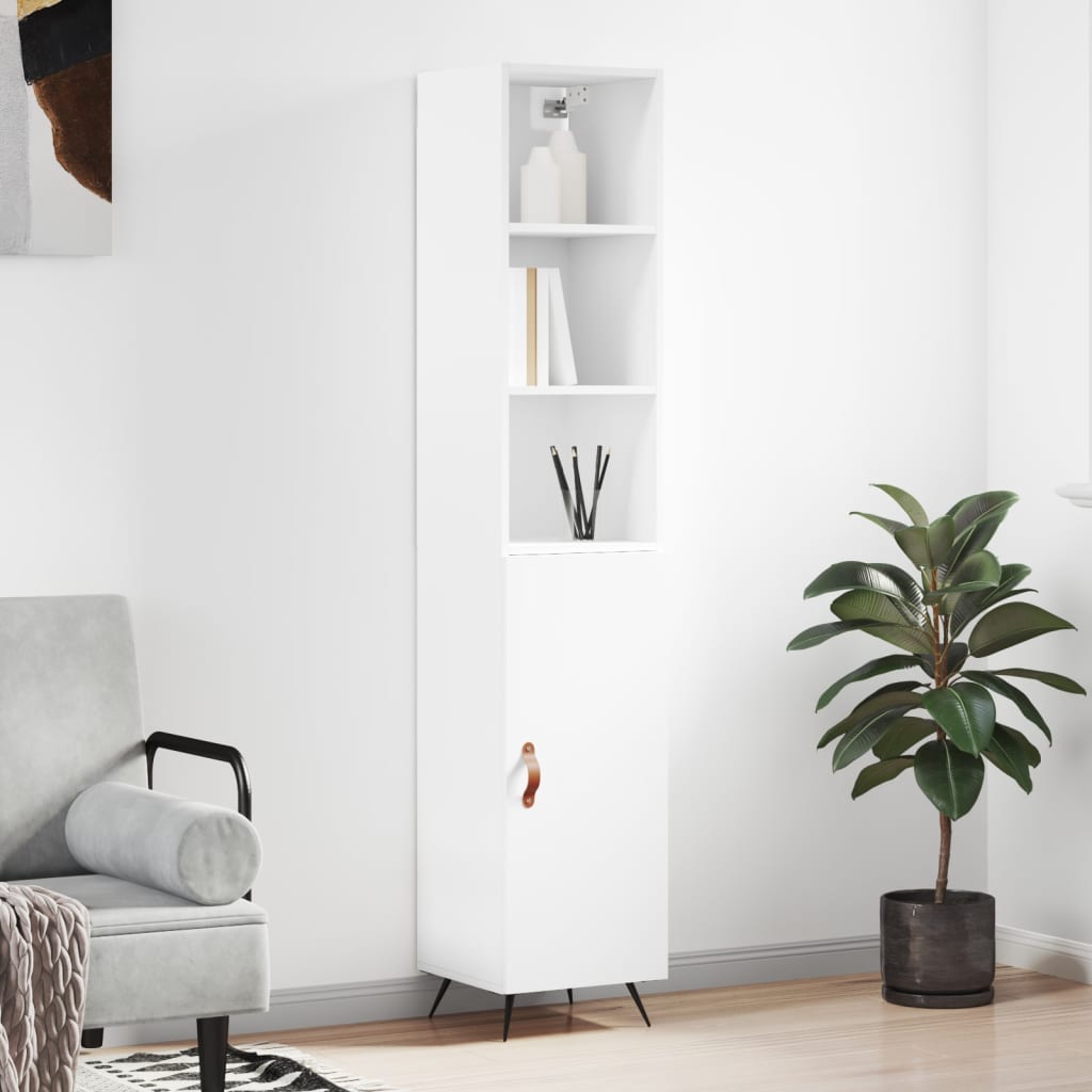 vidaXL Highboard White 34.5x34x180 cm Engineered Wood