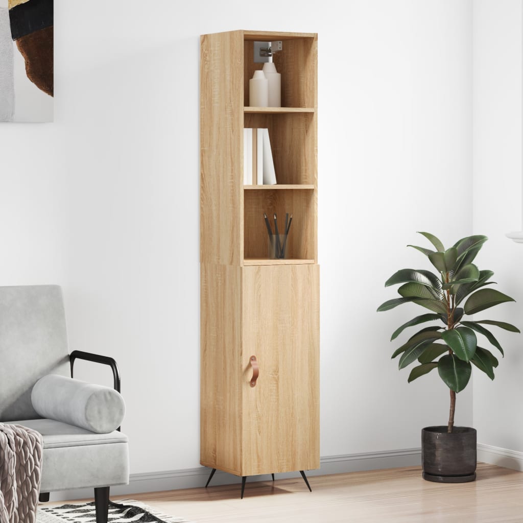 vidaXL Highboard Sonoma Oak 34.5x34x180 cm Engineered Wood