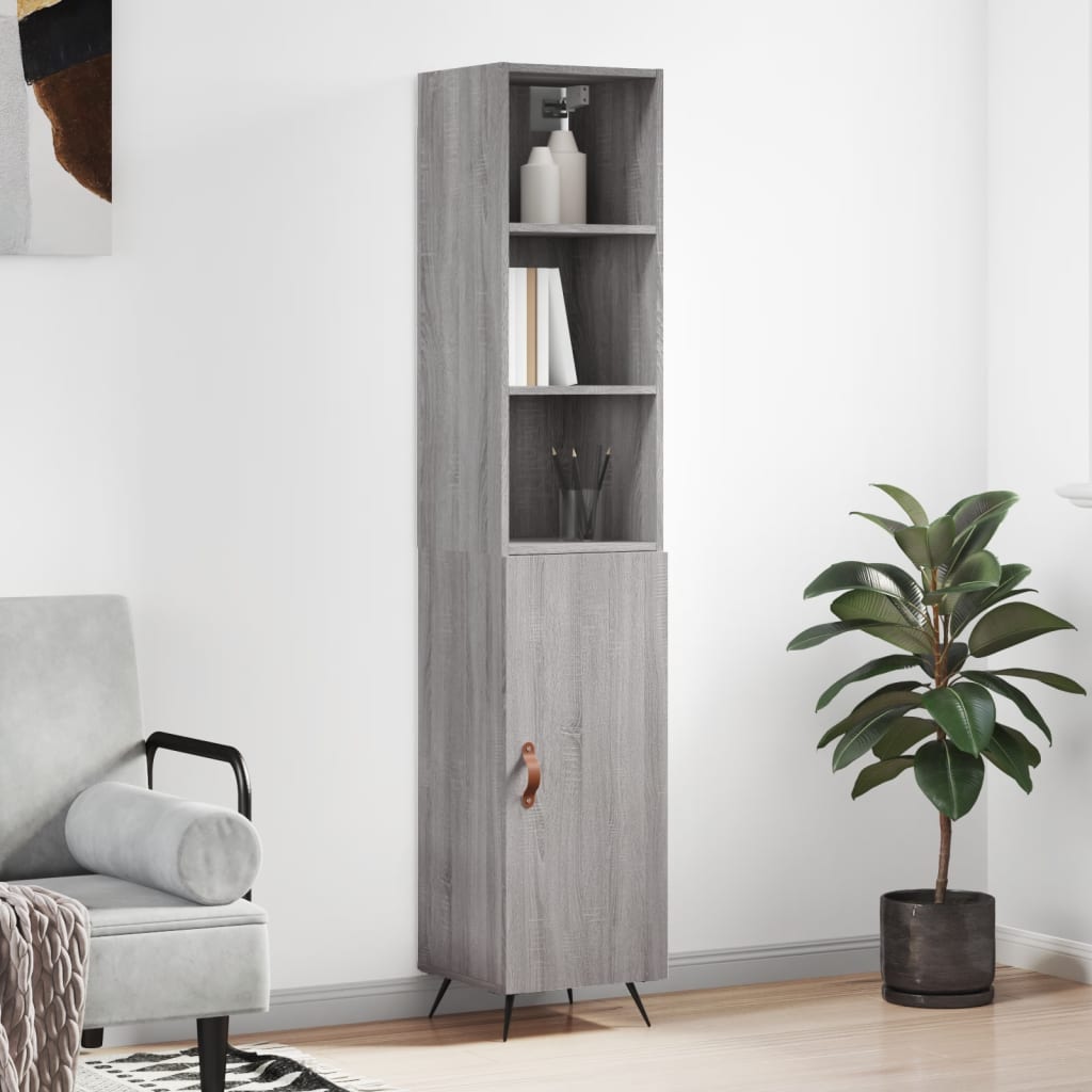 vidaXL Highboard Grey Sonoma 34.5x34x180 cm Engineered Wood