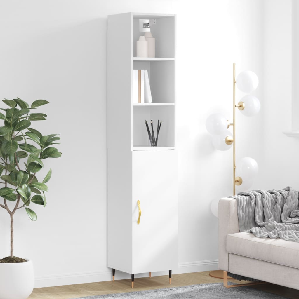 vidaXL Highboard White 34.5x34x180 cm Engineered Wood