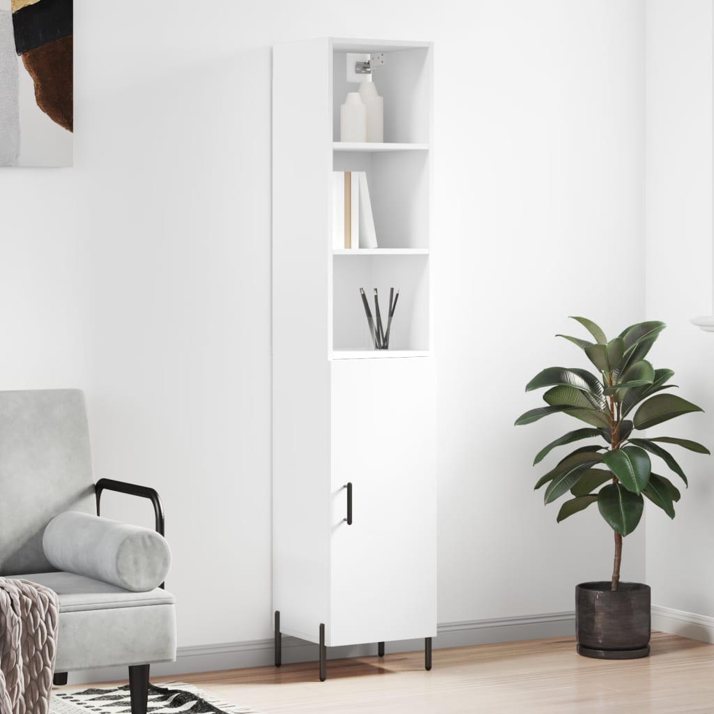 vidaXL Highboard White 34.5x34x180 cm Engineered Wood