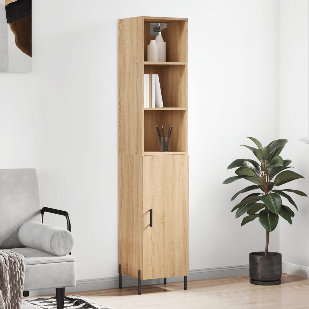 vidaXL Highboard Sonoma Oak 34.5x34x180 cm Engineered Wood