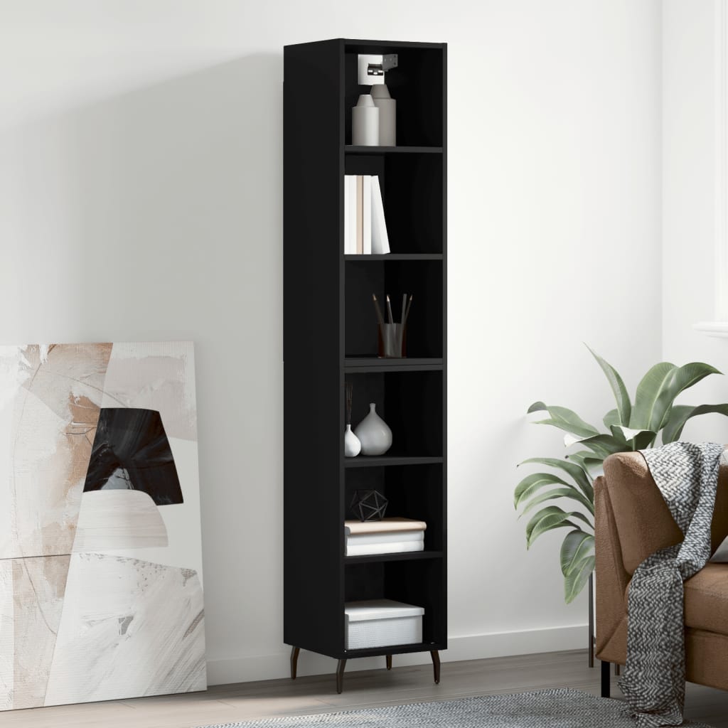 vidaXL Highboard Black 34.5x32.5x180 cm Engineered Wood