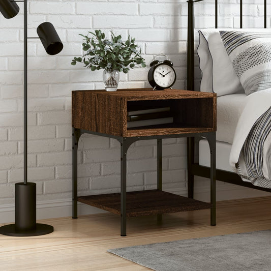 vidaXL Bedside Table Brown Oak 40x41x50 cm Engineered Wood