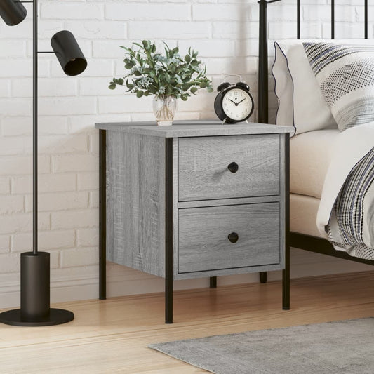 vidaXL Bedside Cabinet Grey Sonoma 40x42x50 cm Engineered Wood