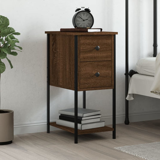 vidaXL Bedside Cabinet Brown Oak 32x42x70 cm Engineered Wood