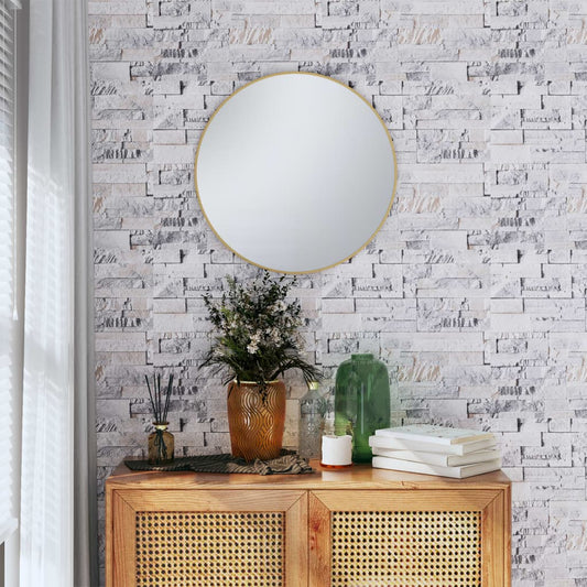 vidaXL Wallpaper 3D Stone Look Grey and Brown