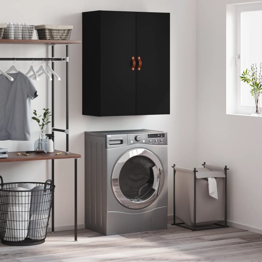 vidaXL Wall Mounted Cabinet Black 69.5x34x90 cm