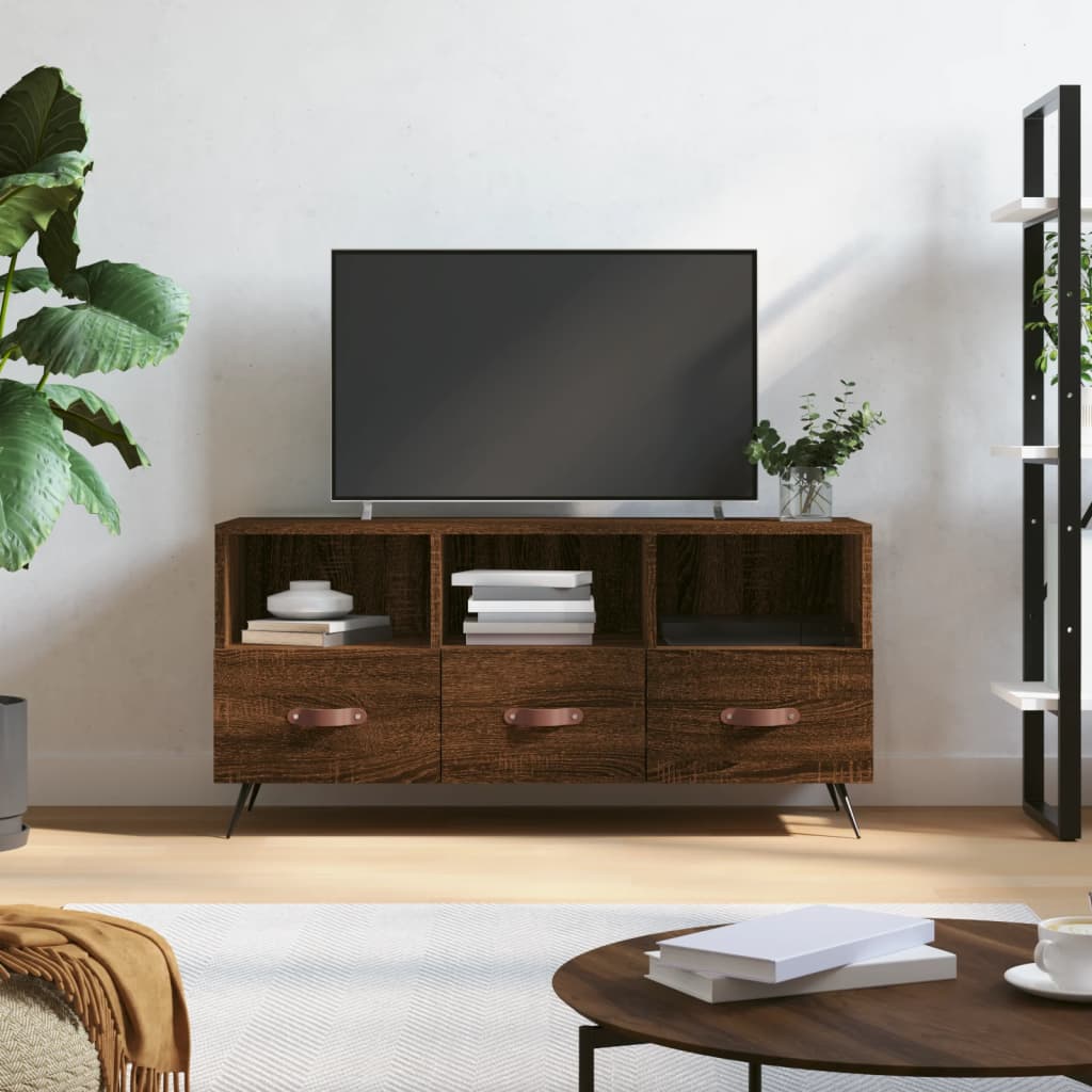 vidaXL TV Cabinet Brown Oak 102x36x50 cm Engineered Wood