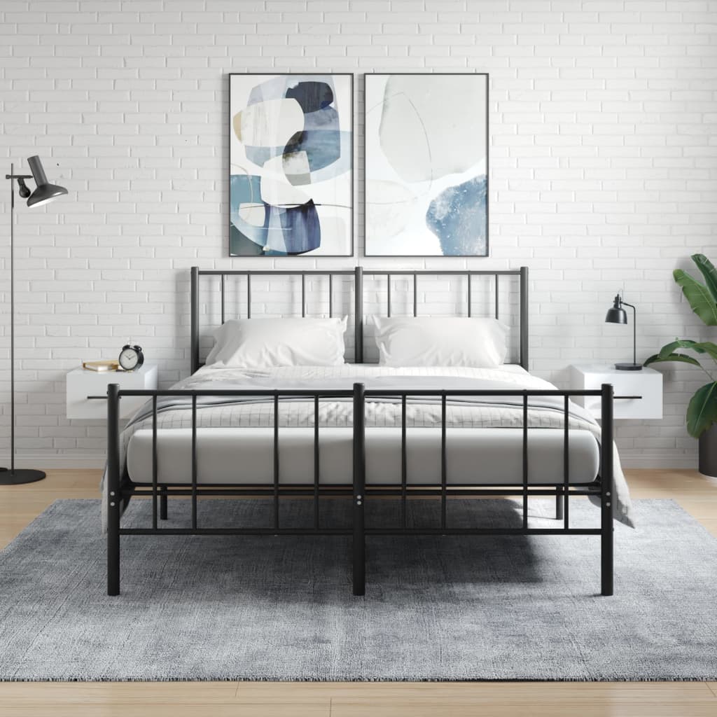 vidaXL Wall-mounted Bedside Cabinets 2 pcs High Gloss White 35x35x20 cm