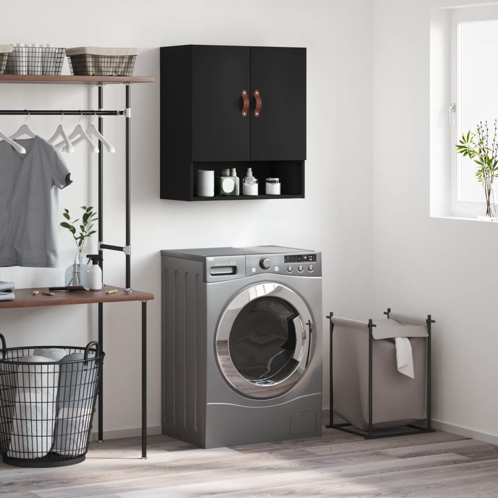 vidaXL Wall Cabinet Black 60x31x70 cm Engineered Wood