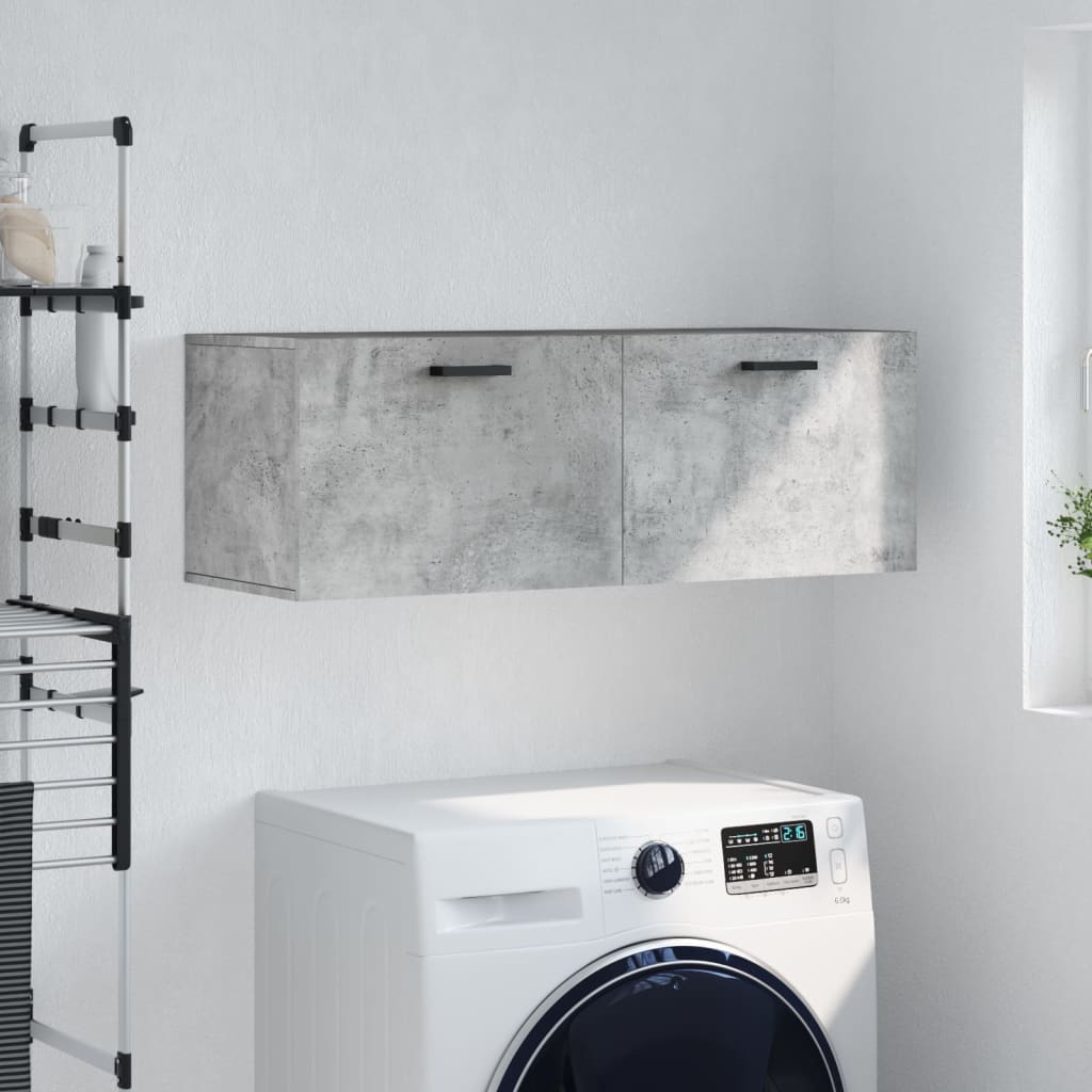 vidaXL Wall Cabinet Concrete Grey 100x36.5x35 cm Engineered Wood