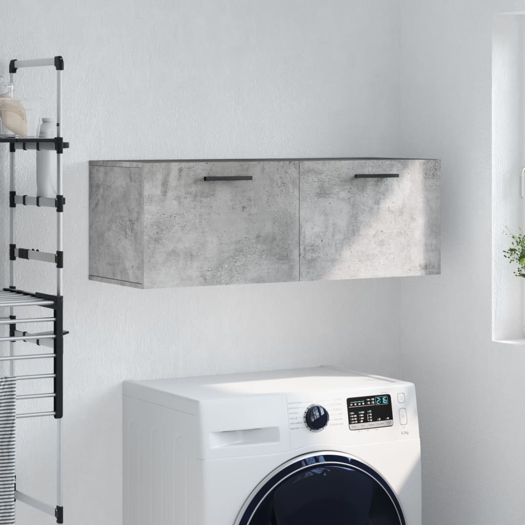 vidaXL Wall Cabinet Concrete Grey 100x36.5x35 cm Engineered Wood