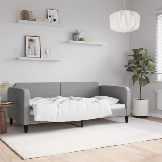 vidaXL Day Bed Light Grey 90x190 cm Fabric