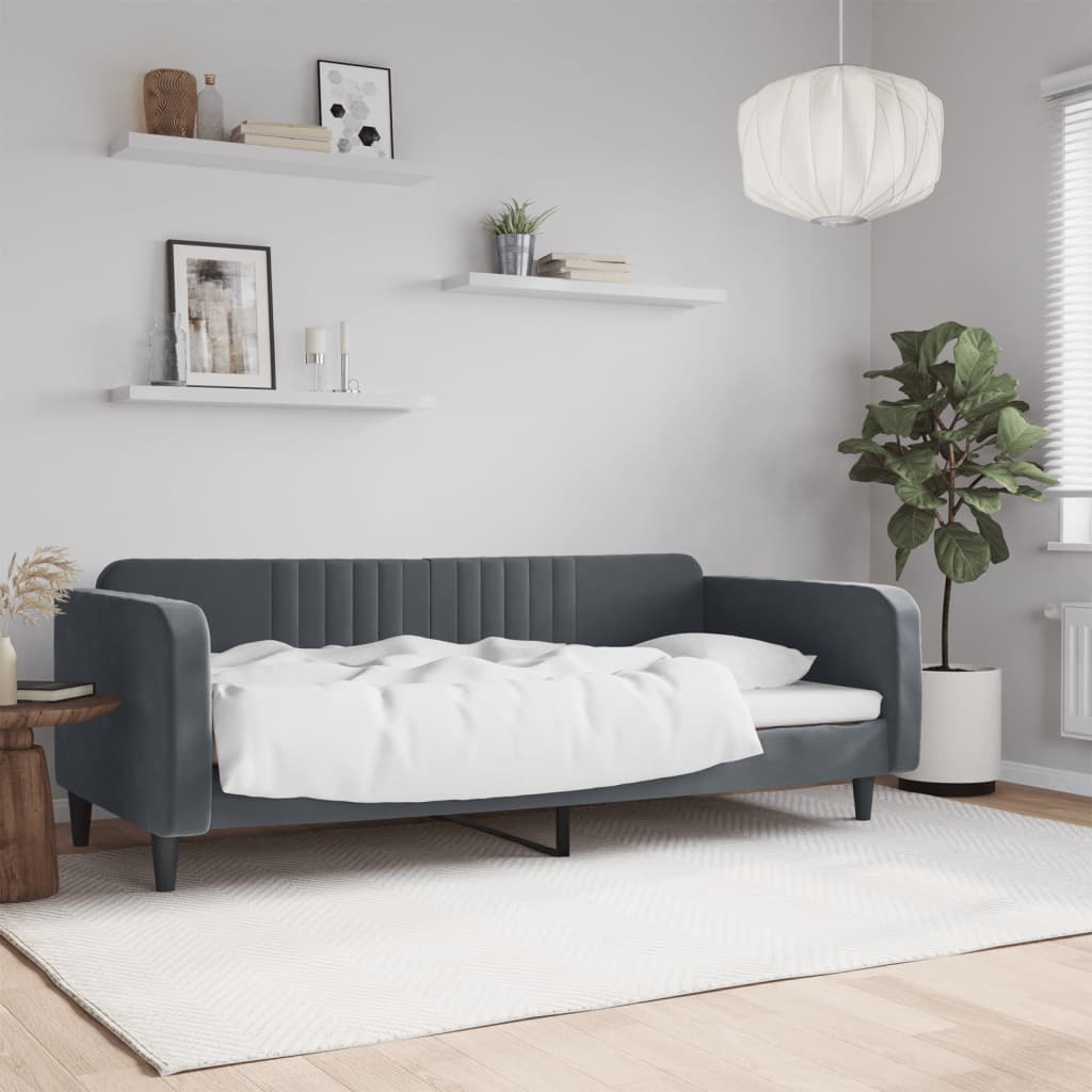 vidaXL Day Bed Dark Grey 90x190 cm Velvet
