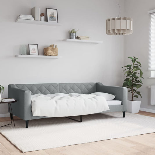 vidaXL Day Bed Light Grey 90x190 cm Fabric