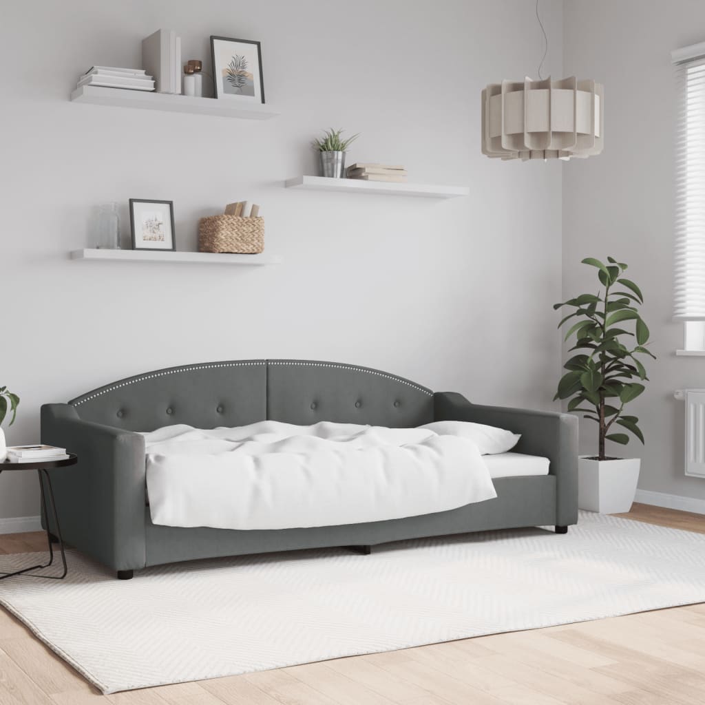 vidaXL Day Bed Dark Grey 90x190 cm Fabric