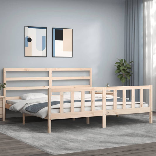 vidaXL Bed Frame with Headboard 200x200 cm Solid Wood