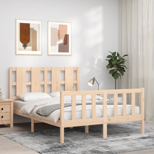 vidaXL Bed Frame with Headboard 120x200 cm Solid Wood