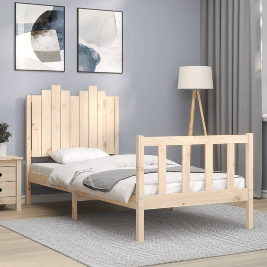 vidaXL Bed Frame with Headboard 90x200 cm Solid Wood