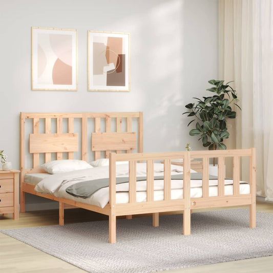 vidaXL Bed Frame with Headboard 120x200 cm Solid Wood