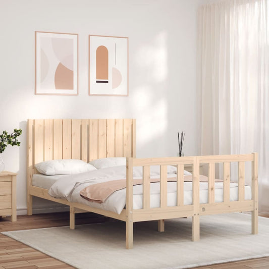 vidaXL Bed Frame with Headboard 120x200 cm Solid Wood