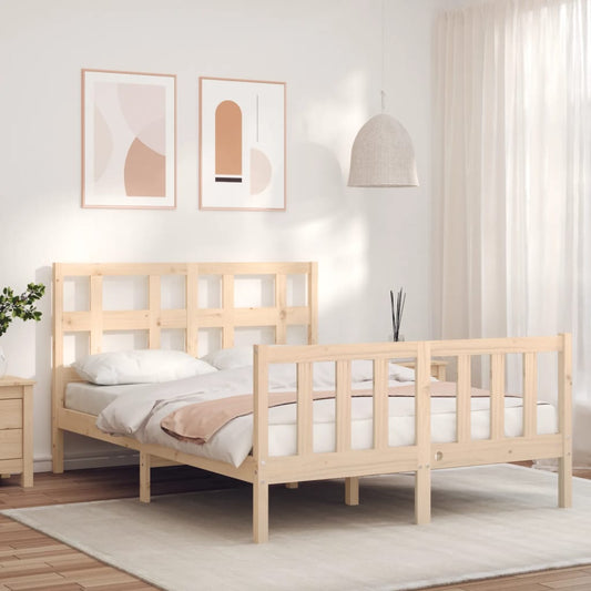 vidaXL Bed Frame with Headboard 120x200 cm Solid Wood