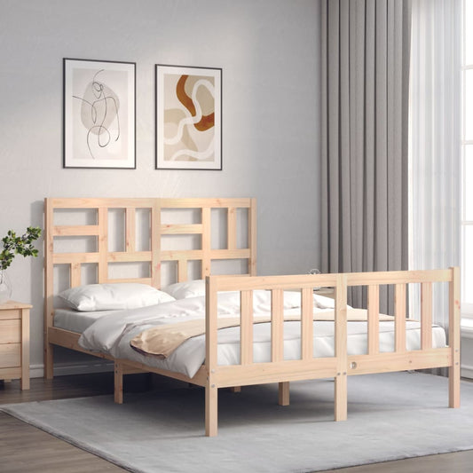 vidaXL Bed Frame with Headboard 120x200 cm Solid Wood