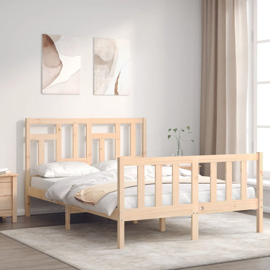 vidaXL Bed Frame with Headboard 140x200 cm Solid Wood