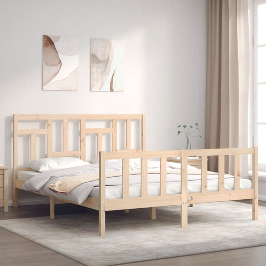 vidaXL Bed Frame with Headboard 160x200 cm Solid Wood