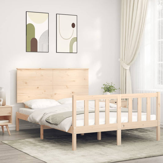 vidaXL Bed Frame with Headboard 120x200 cm Solid Wood