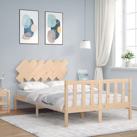 vidaXL Bed Frame with Headboard 120x200 cm Solid Wood