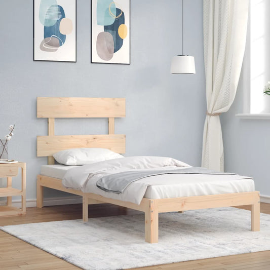 vidaXL Bed Frame with Headboard 100x200 cm Solid Wood