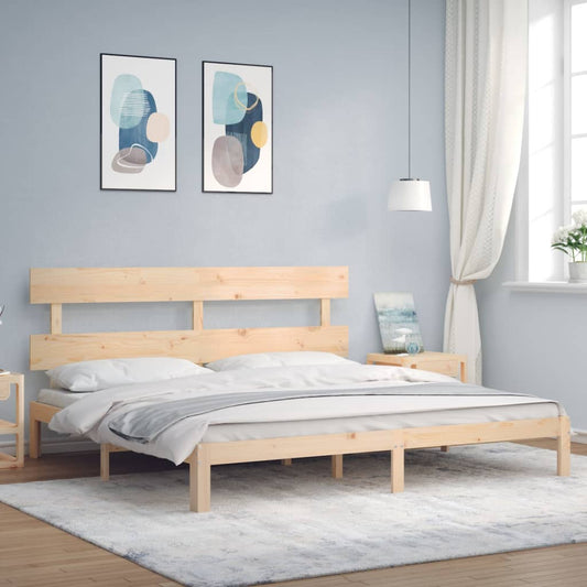 vidaXL Bed Frame with Headboard 200x200 cm Solid Wood