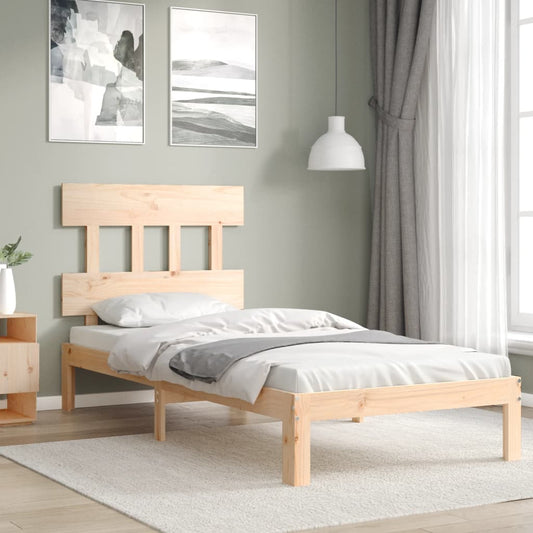 vidaXL Bed Frame with Headboard 90x200 cm Solid Wood