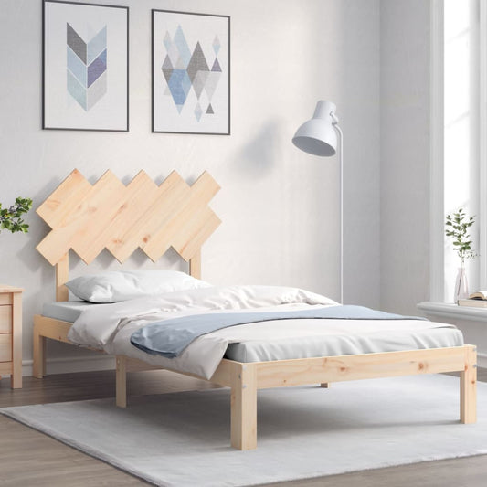vidaXL Bed Frame with Headboard 100x200 cm Solid Wood