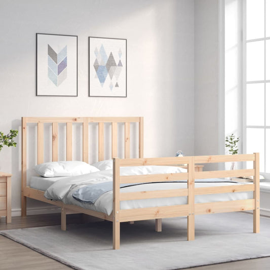 vidaXL Bed Frame with Headboard 120x200 cm Solid Wood