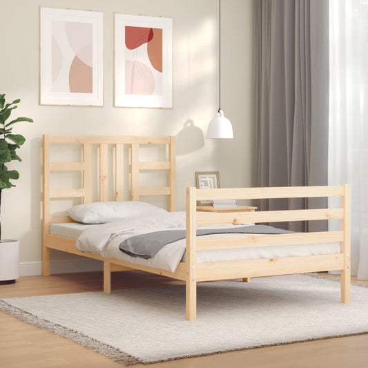 vidaXL Bed Frame with Headboard 100x200 cm Solid Wood