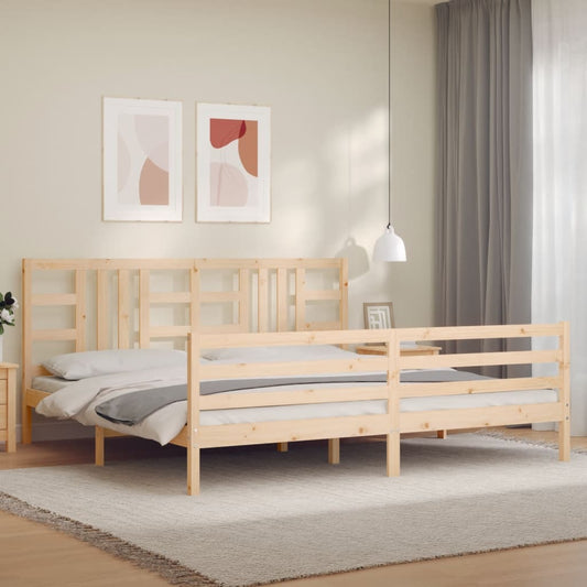 vidaXL Bed Frame with Headboard 200x200 cm Solid Wood