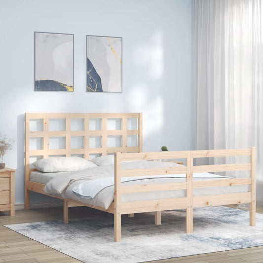 vidaXL Bed Frame with Headboard 120x200 cm Solid Wood