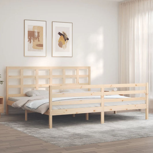 vidaXL Bed Frame with Headboard 200x200 cm Solid Wood