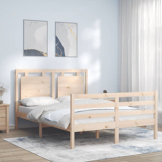 vidaXL Bed Frame with Headboard 120x200 cm Solid Wood