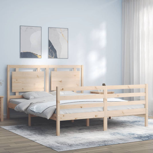 vidaXL Bed Frame with Headboard 160x200 cm Solid Wood