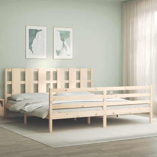 vidaXL Bed Frame with Headboard 200x200 cm Solid Wood
