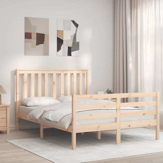 vidaXL Bed Frame with Headboard 120x200 cm Solid Wood