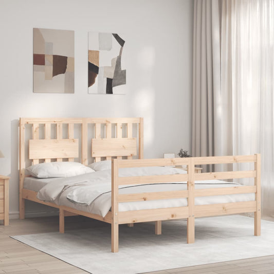 vidaXL Bed Frame with Headboard 120x200 cm Solid Wood