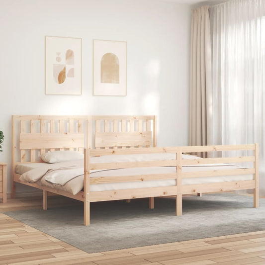 vidaXL Bed Frame with Headboard 200x200 cm Solid Wood