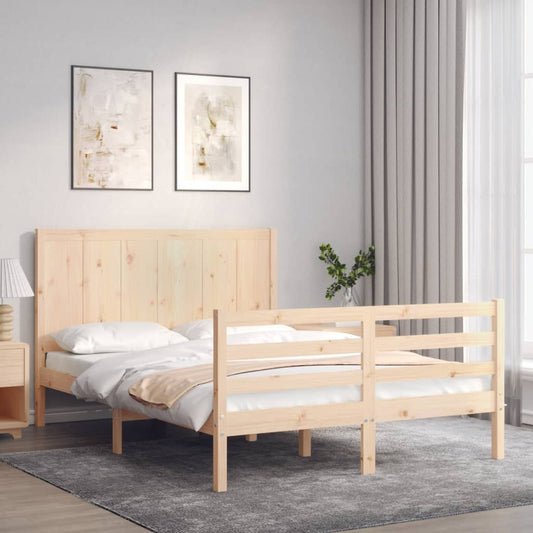 vidaXL Bed Frame with Headboard 120x200 cm Solid Wood