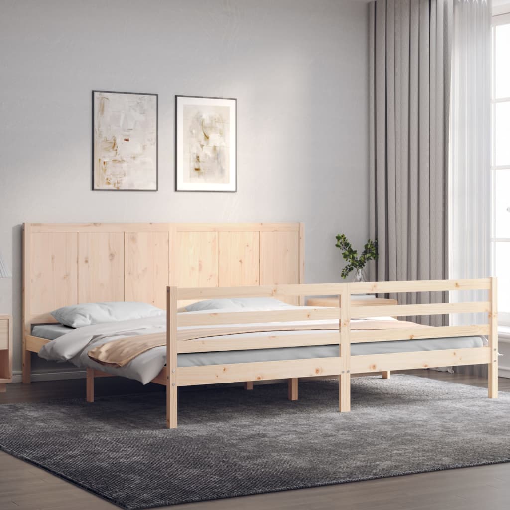vidaXL Bed Frame with Headboard 200x200 cm Solid Wood