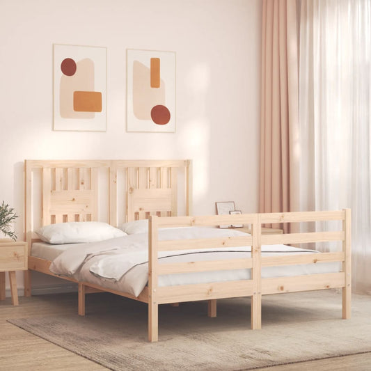 vidaXL Bed Frame with Headboard 120x200 cm Solid Wood